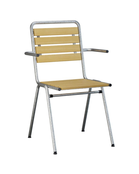 stol. Stuhl mit Armlehnen natur